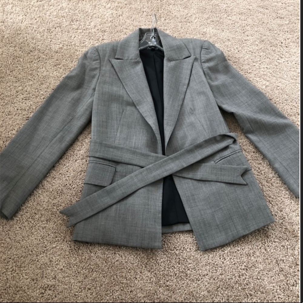 A.B.S. By Allen Schwartz Grey Belted Blazer